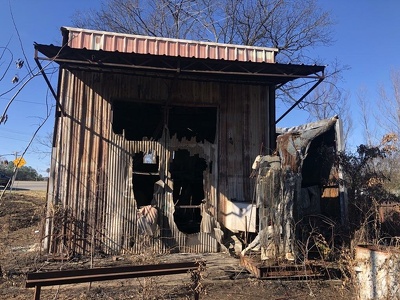 Finton Shaw's Abandoned Workshop Burned out