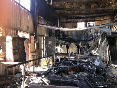 Finton Shaw's Abandoned Workshop Burned out