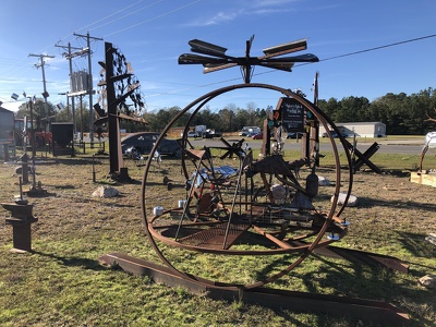 Metal Sculptures by John Mark at Baker's Fabrication & Welding, Inc., Glenwood, AR