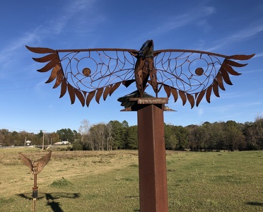 Metal Sculptures by John Mark at Baker's Fabrication & Welding, Inc., Glenwood, AR