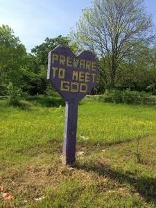 Rev. Henry Harrison Mayes Roadside Concrete Sign in Conway, AR