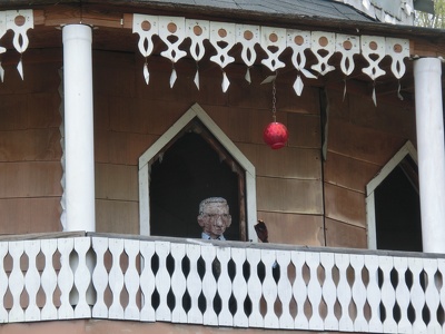 Finster at his Folk Art Chapel at Howard Finster's Paradies Garden