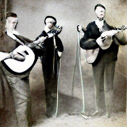 Generated vintage photography of a string band