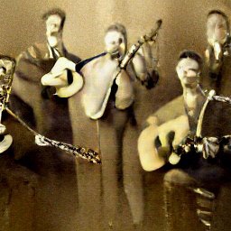 Generated vintage photography of a string band