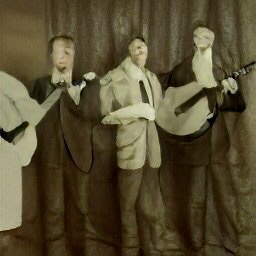 Generated vintage photography of a string band